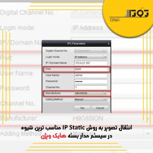 انتقال تصویر به روش IP Static مناسب ترین شیوه در سیستم مدار بسته هایک ویژن