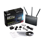 محتویات داخل جعبه مودم روتر ایسوس مدل DSL-AC68U
